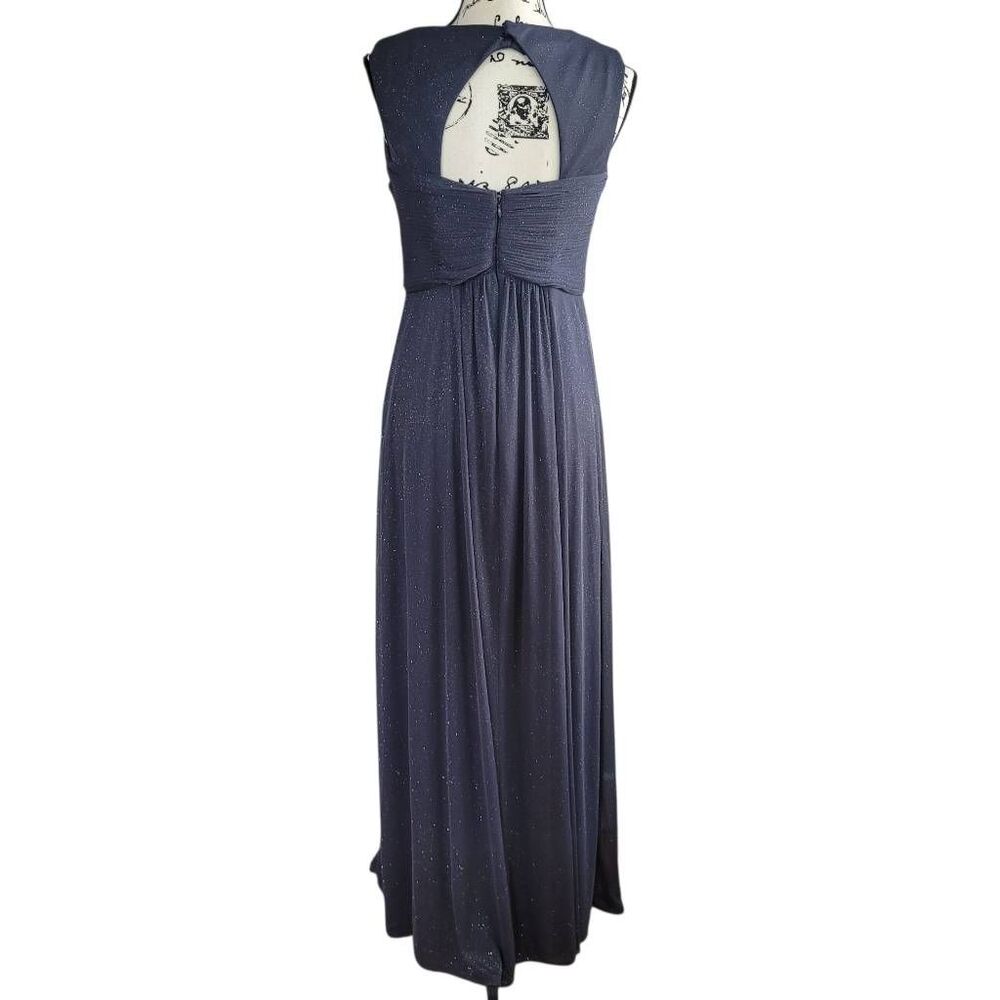 Alex Evenings 6 dark grey glitter shimmer formal dress prom babydoll cut open ba - Picture 3 of 14
